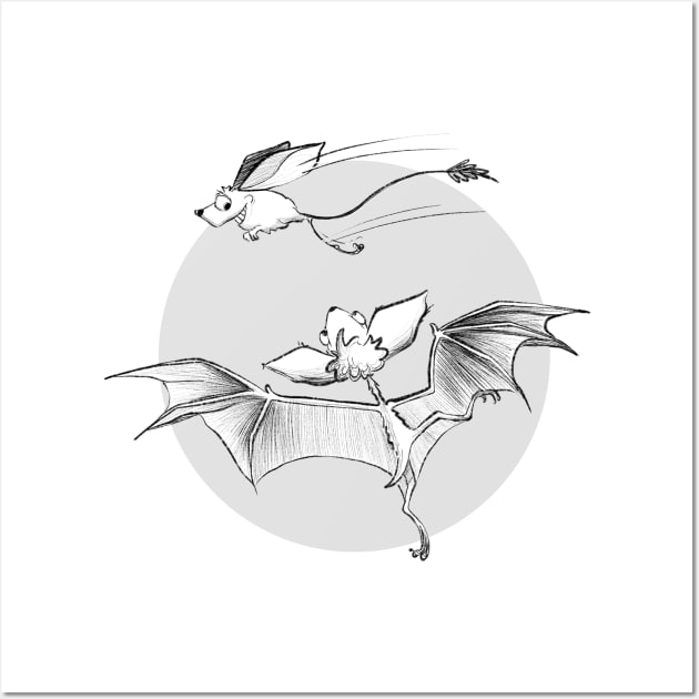 Bat & Jerboa Wall Art by Jason's Doodles